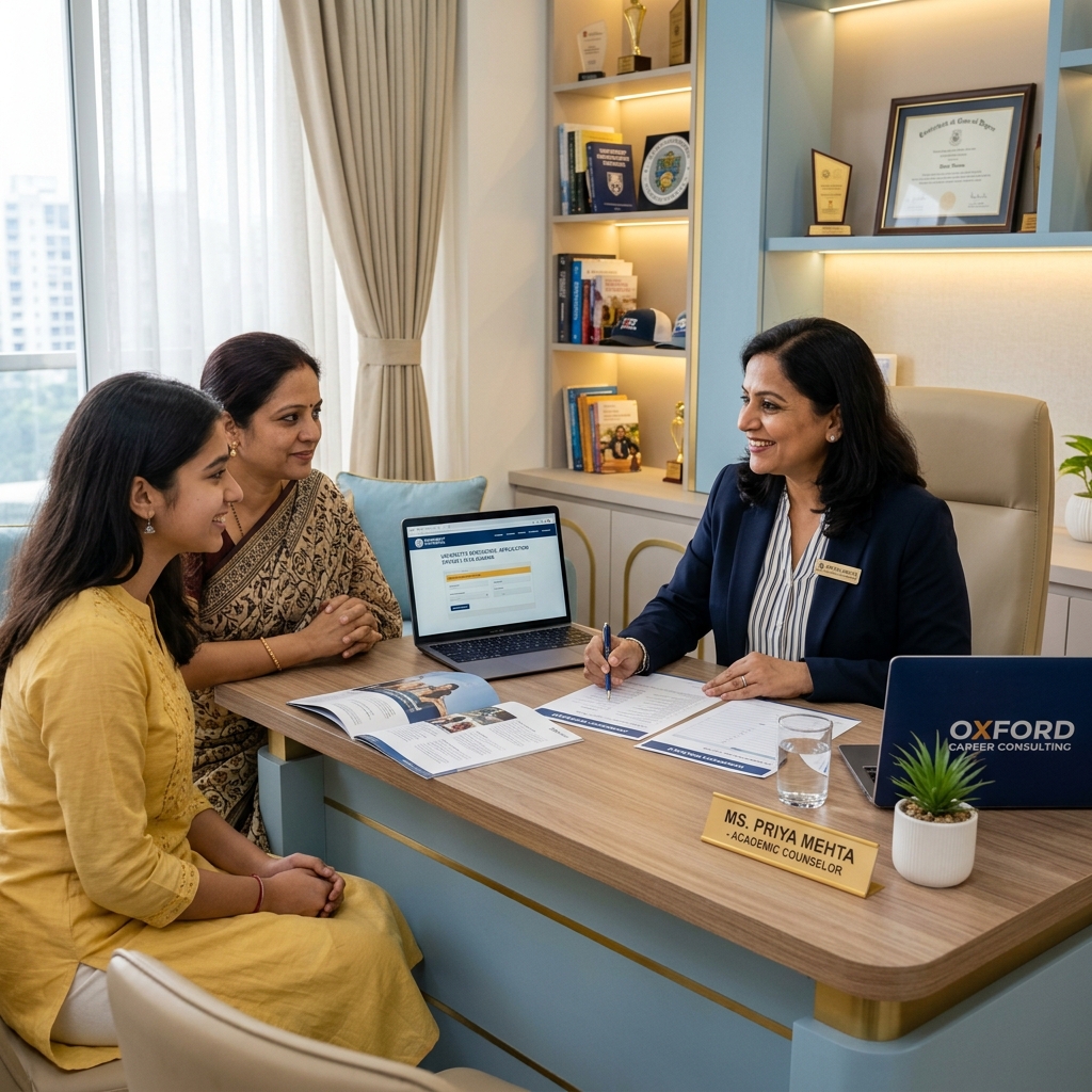 Student and parent receiving counseling guidance